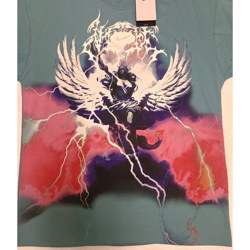 Nike Graphic T-Shirt Mens S Blue New Embrace Victory HQ2579-464 Winged Graphic